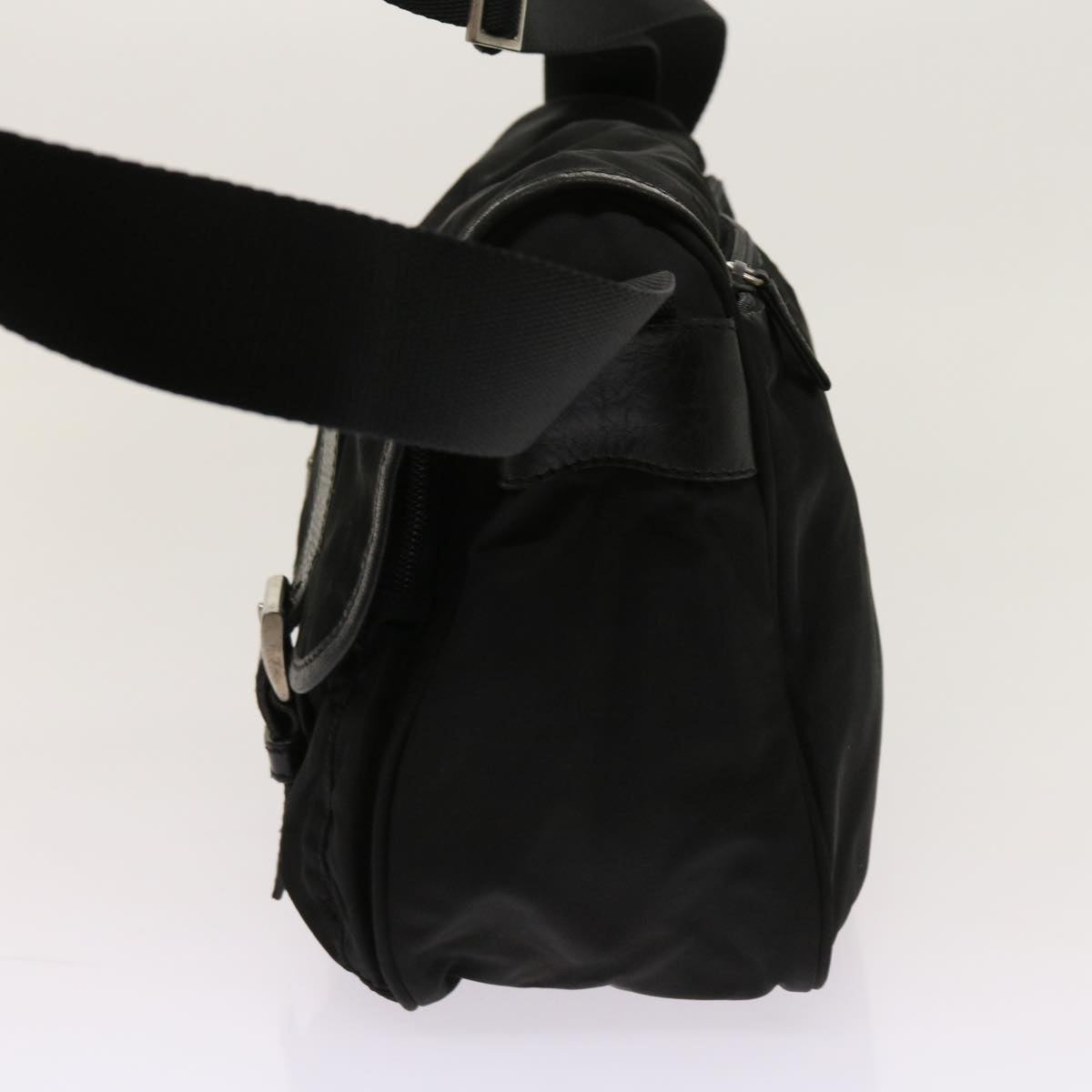 PRADA Shoulder Bag Nylon Black Auth 63850