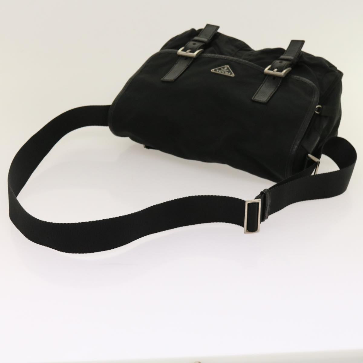 PRADA Shoulder Bag Nylon Black Auth 63850