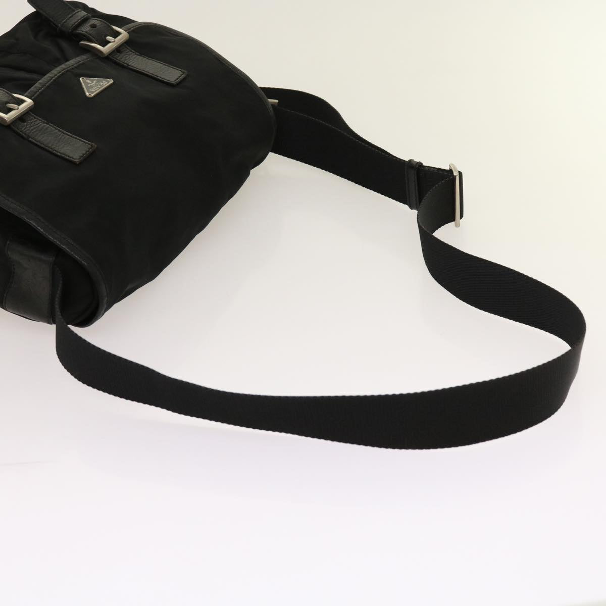 PRADA Shoulder Bag Nylon Black Auth 63850