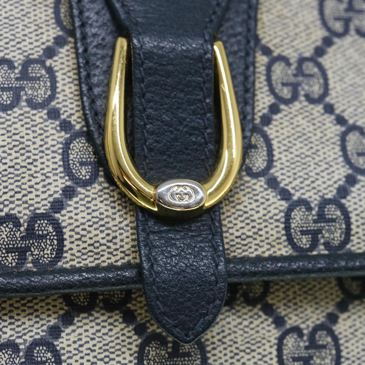 GUCCI GG Canvas Shoulder Bag PVC Navy Auth 63854