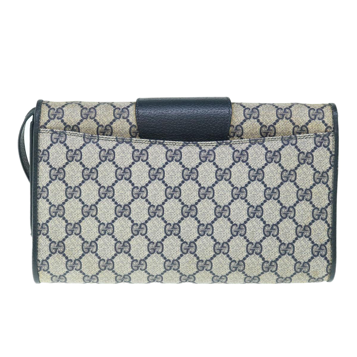 GUCCI GG Canvas Shoulder Bag PVC Navy Auth 63854