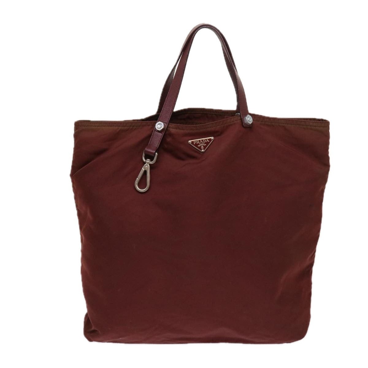 PRADA Hand Bag Nylon Red Auth 63872