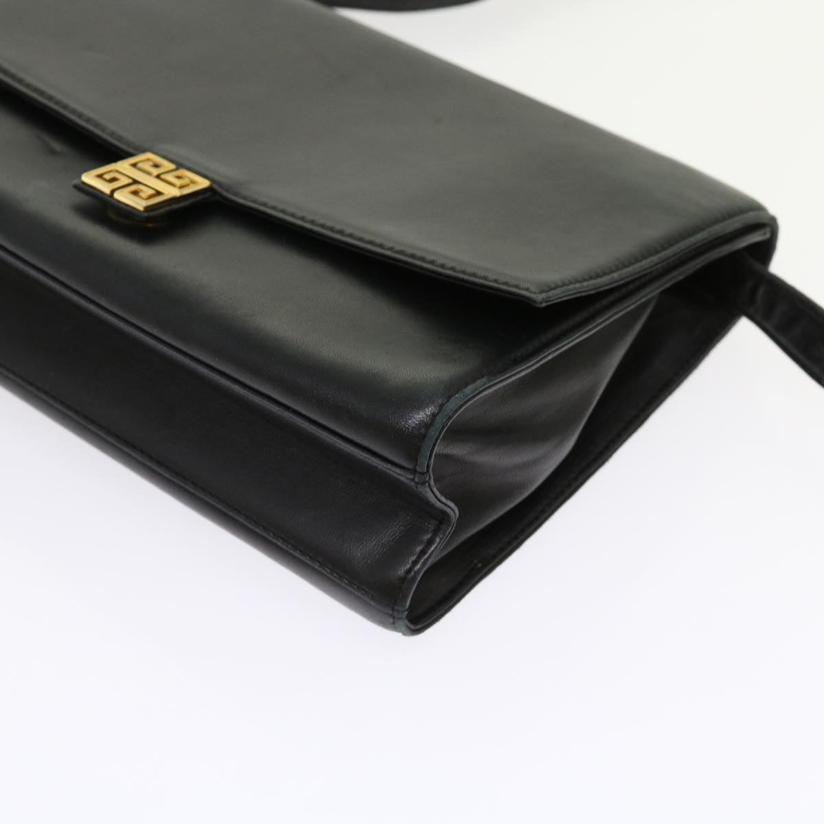 GIVENCHY Shoulder Bag Leather Black Auth 63885