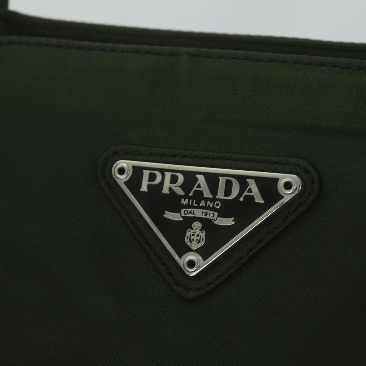 PRADA Shoulder Bag Nylon Khaki Auth 63894