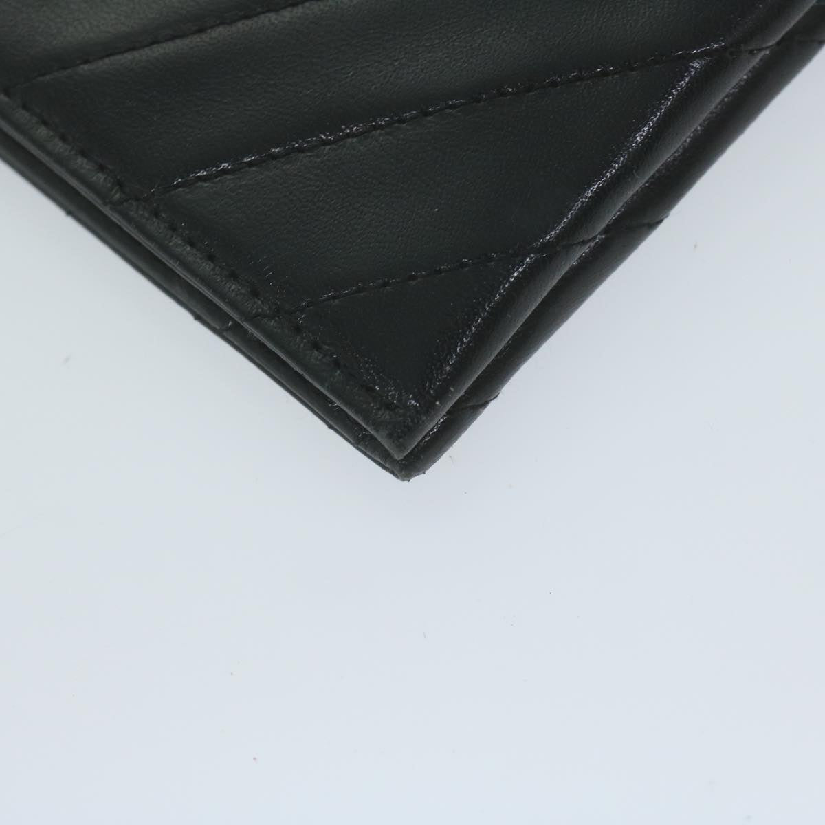 SAINT LAURENT Clutch Bag Leather Black Auth 63896