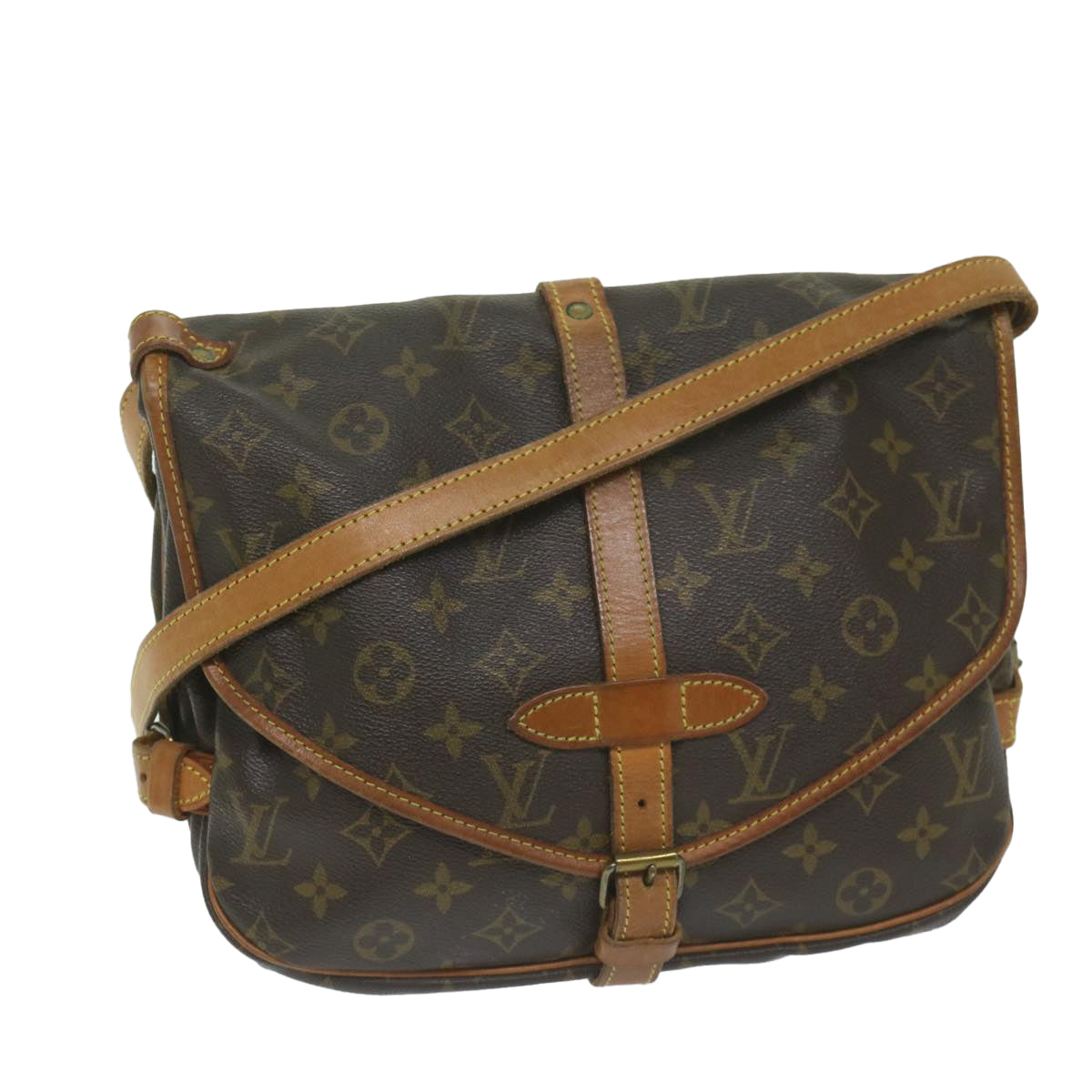 LOUIS VUITTON Monogram Saumur 30 Shoulder Bag M42256 LV Auth 63934