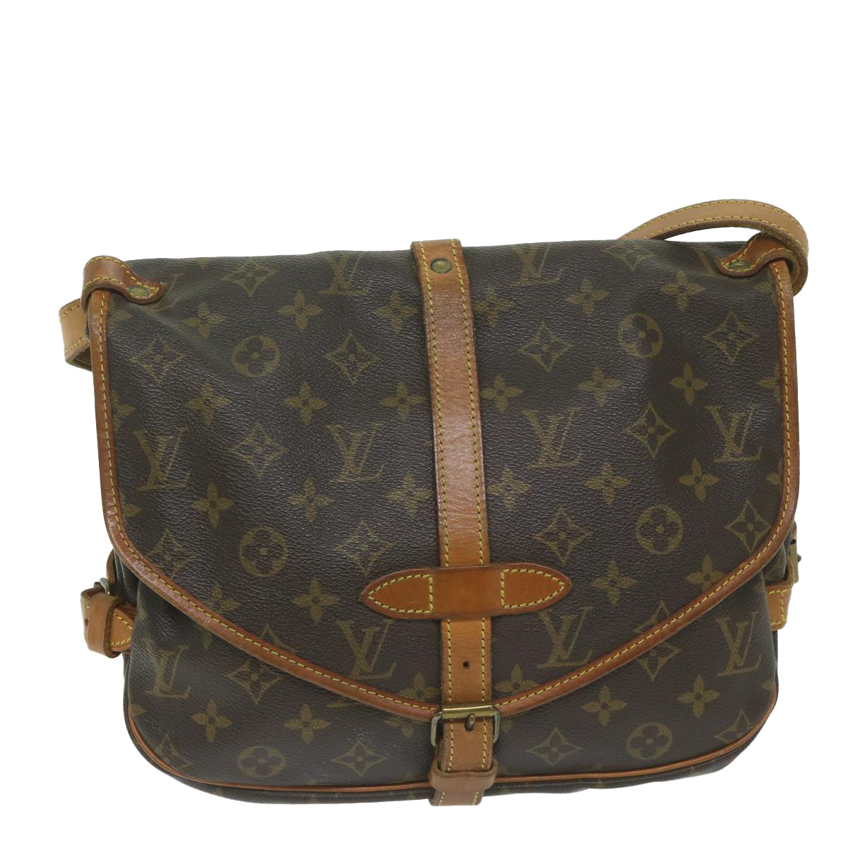 LOUIS VUITTON Monogram Saumur 30 Shoulder Bag M42256 LV Auth 63934