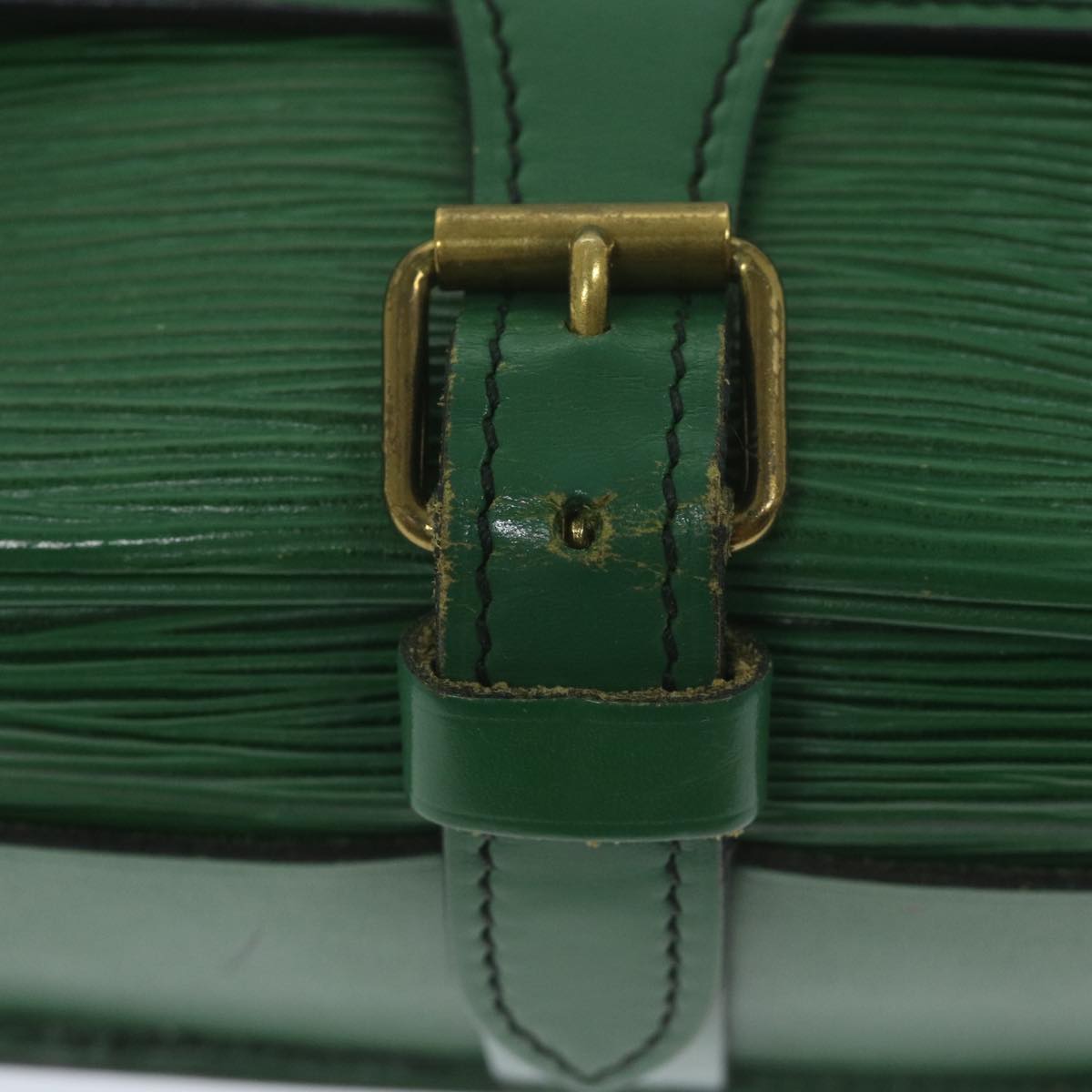 LOUIS VUITTON Epi Cartouchiere MM Shoulder Bag Green M52244 LV Auth 63945