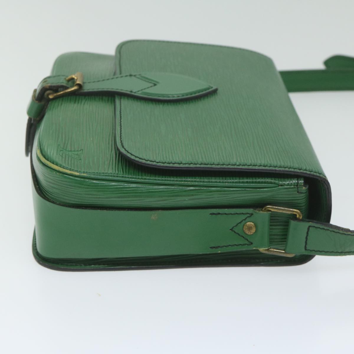 LOUIS VUITTON Epi Cartouchiere MM Shoulder Bag Green M52244 LV Auth 63945