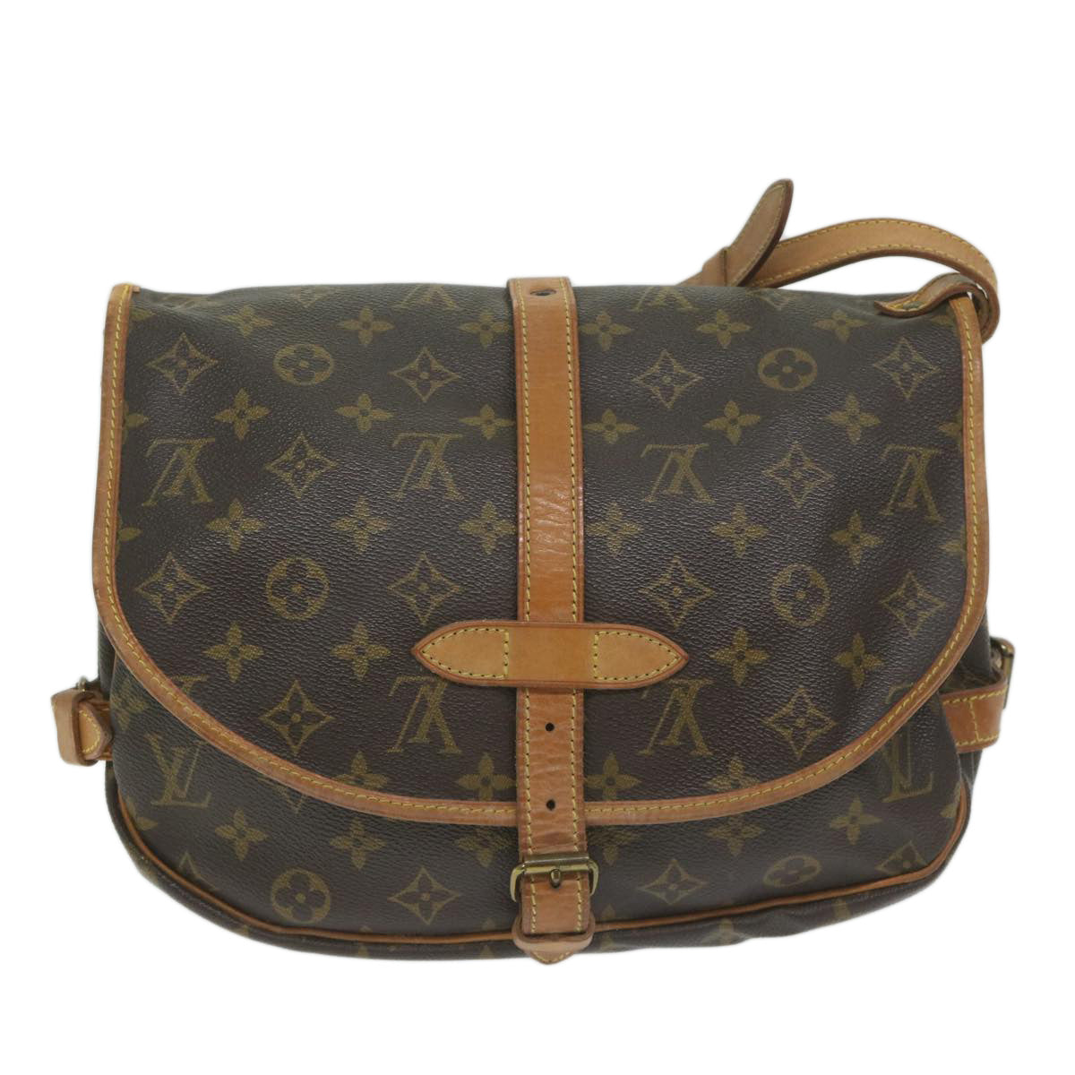 LOUIS VUITTON Monogram Saumur 30 Shoulder Bag M42256 LV Auth 63952