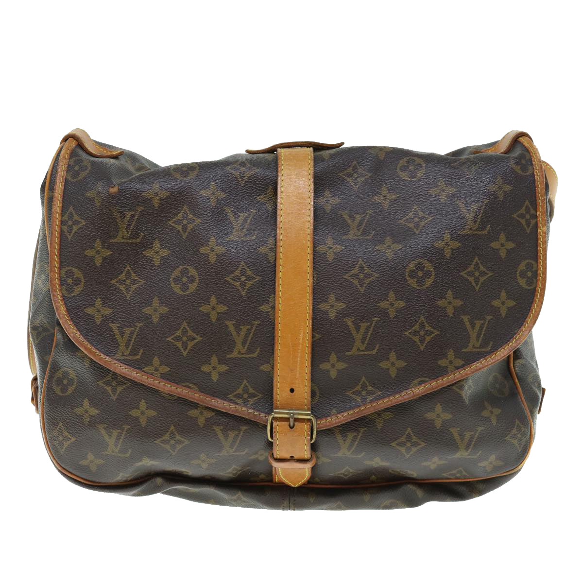 LOUIS VUITTON Monogram Saumur 35 Shoulder Bag M42254 LV Auth 63955