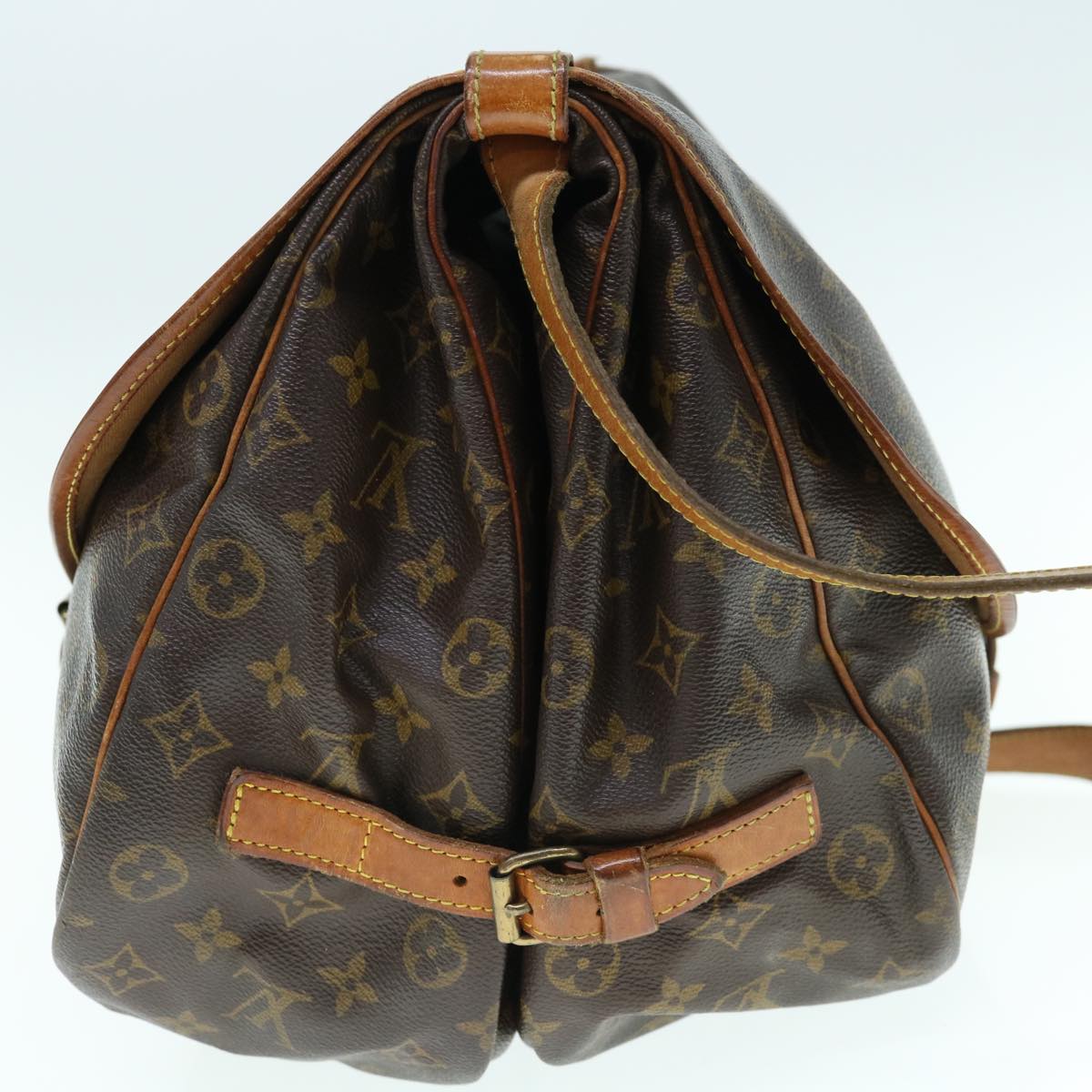 LOUIS VUITTON Monogram Saumur 35 Shoulder Bag M42254 LV Auth 63956