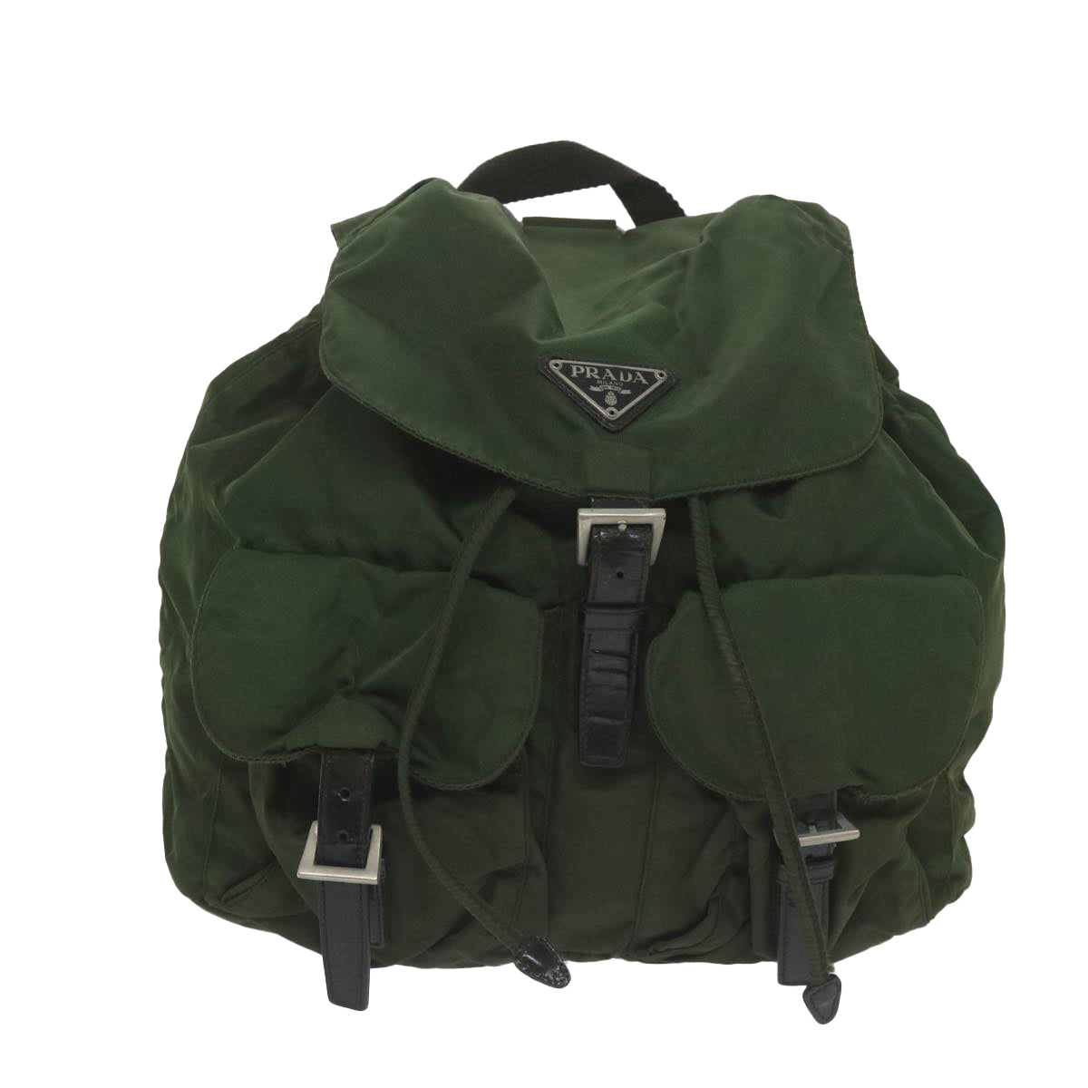PRADA Backpack Nylon Khaki Auth 63976
