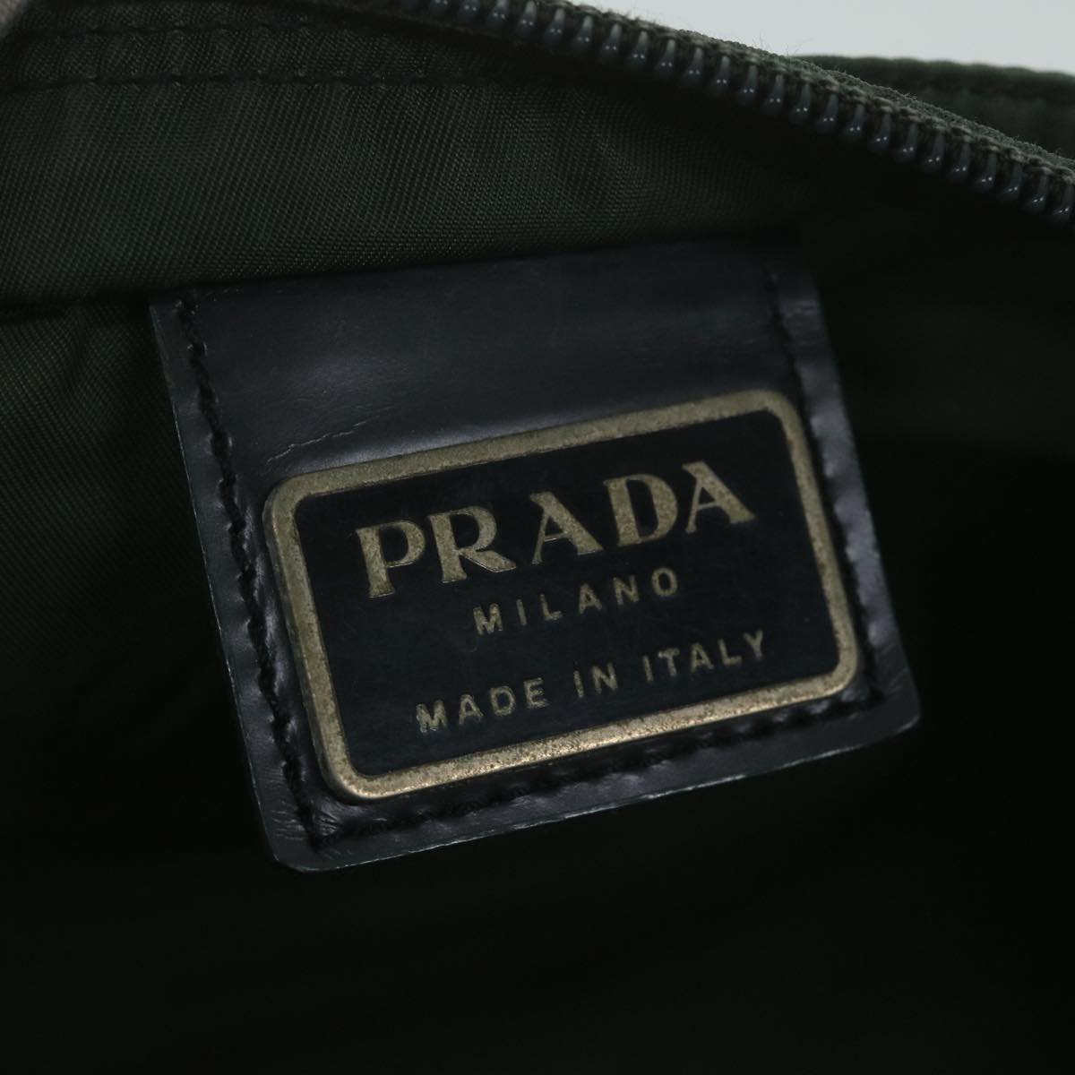 PRADA Shoulder Bag Nylon Green Auth 63977