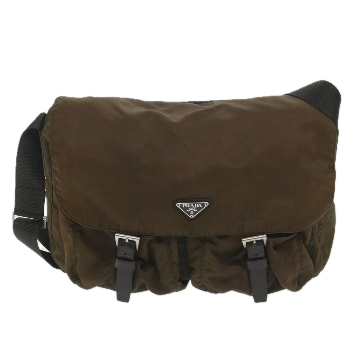PRADA Shoulder Bag Nylon Brown Auth 63981 - 0