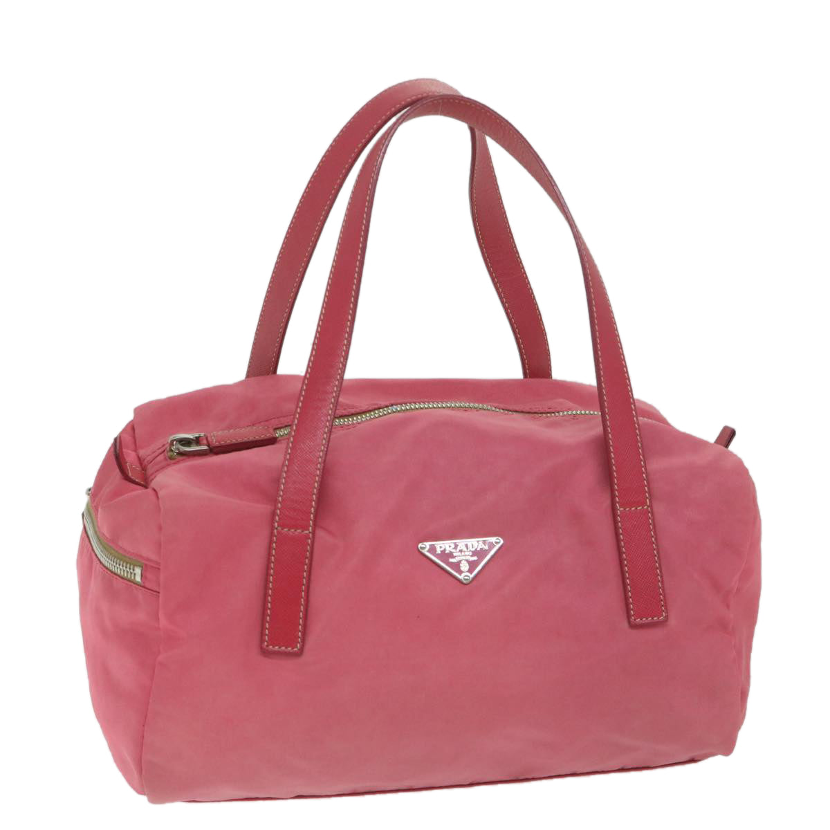 PRADA Hand Bag Nylon Pink Auth 64010