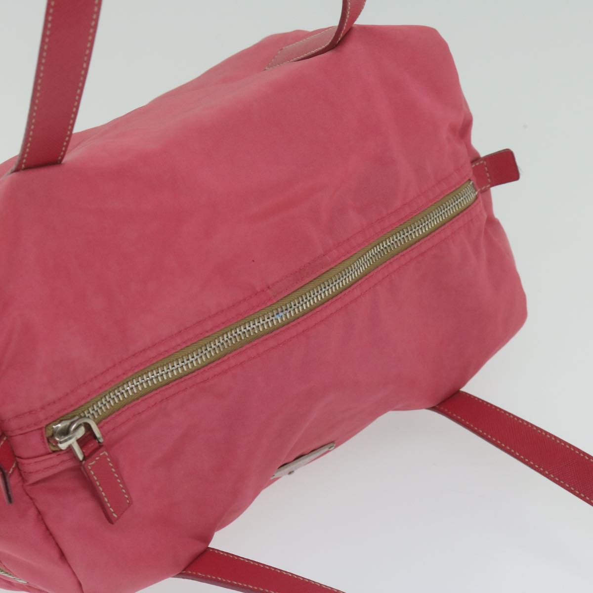 PRADA Hand Bag Nylon Pink Auth 64010