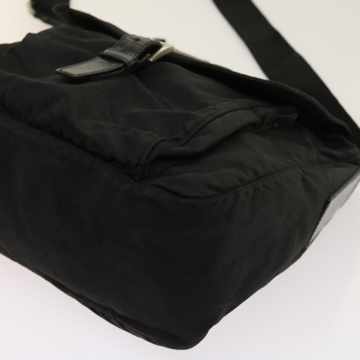 PRADA Shoulder Bag Nylon Black Auth 64011