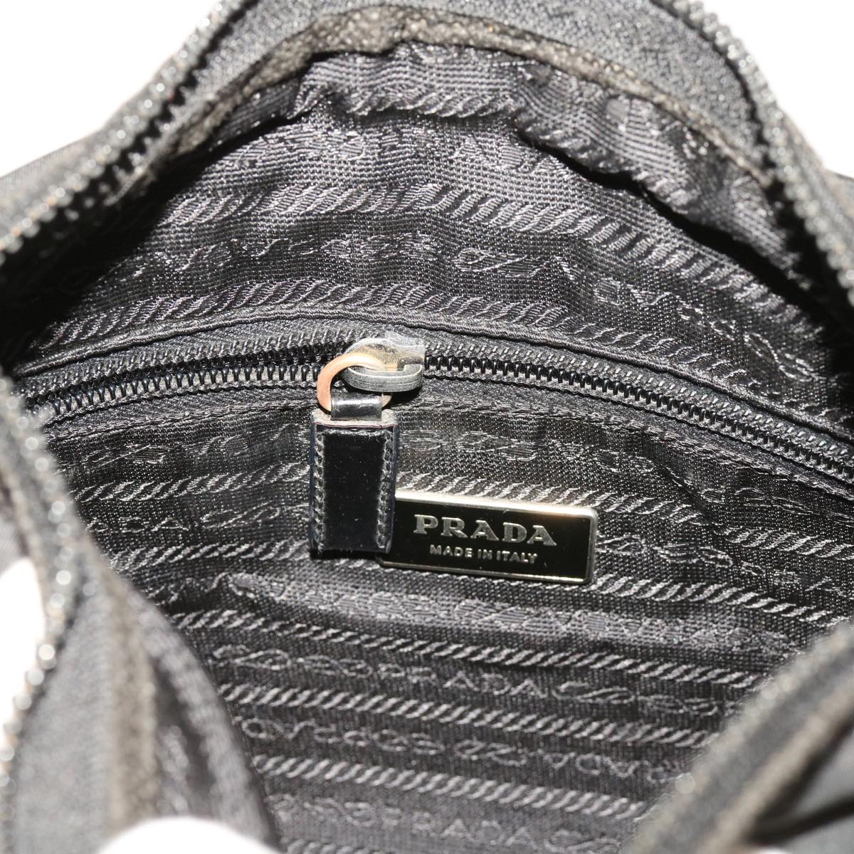 PRADA Shoulder Bag Nylon Black Auth 64011