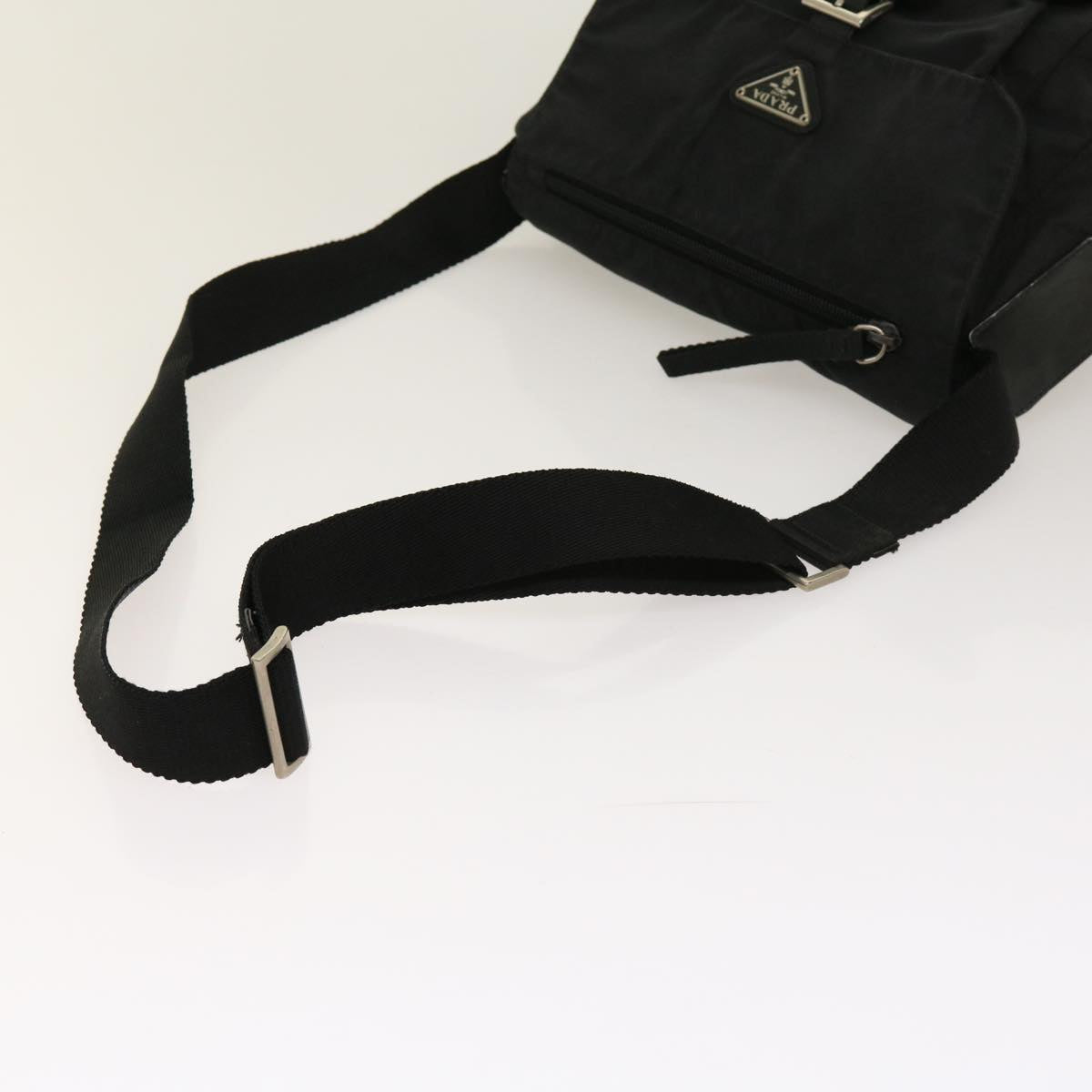 PRADA Shoulder Bag Nylon Black Auth 64011