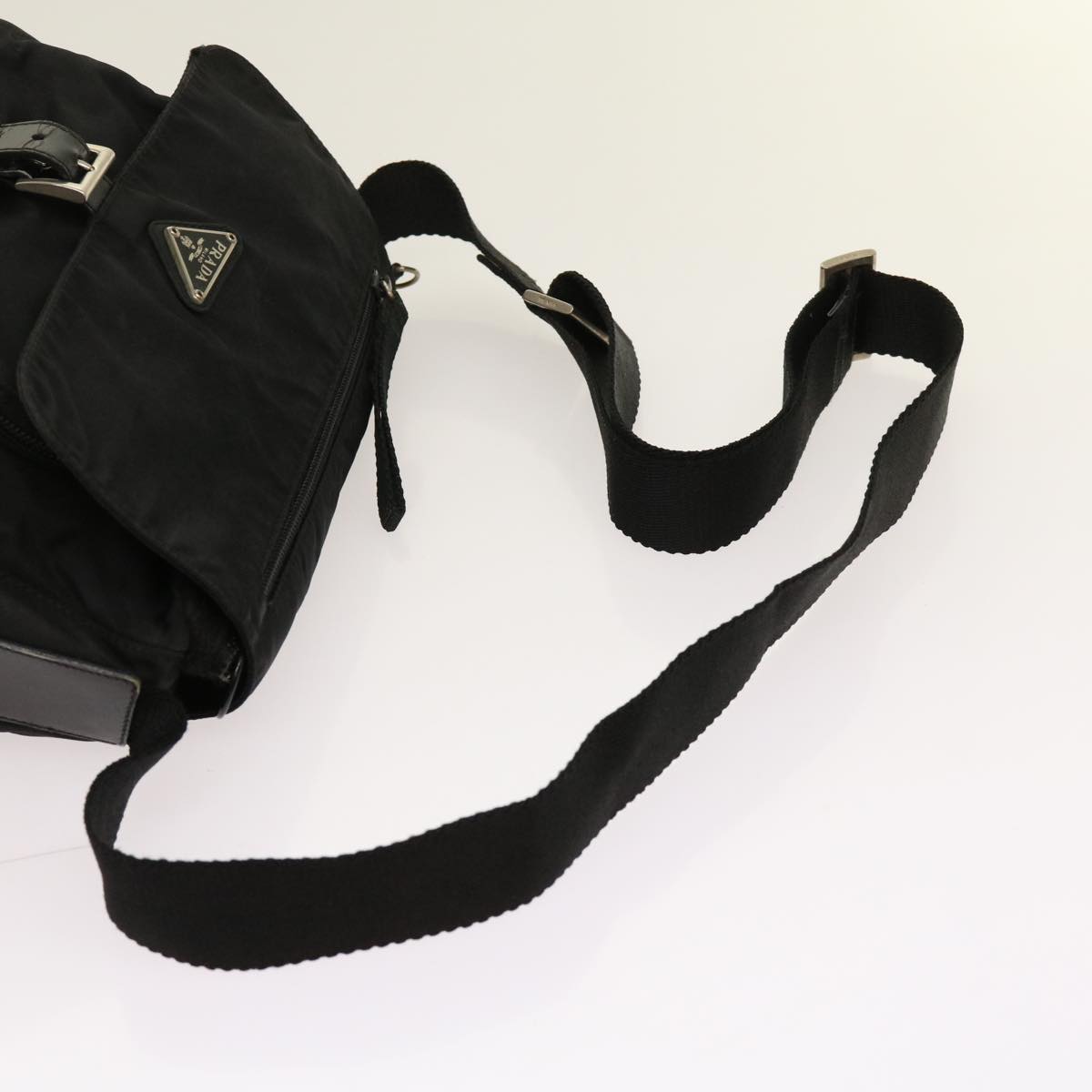 PRADA Shoulder Bag Nylon Black Auth 64011