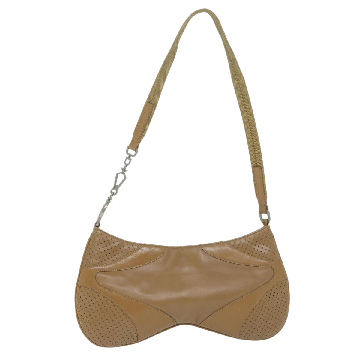 PRADA Shoulder Bag Leather Brown Auth 64047