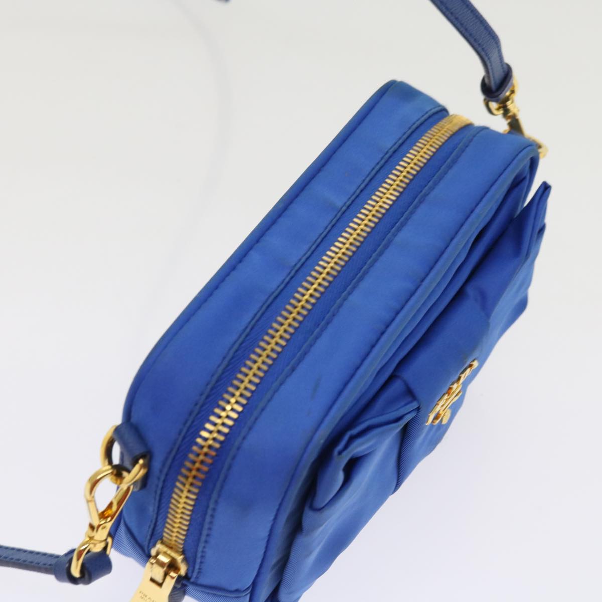 PRADA Shoulder Bag Nylon Blue Auth 64052