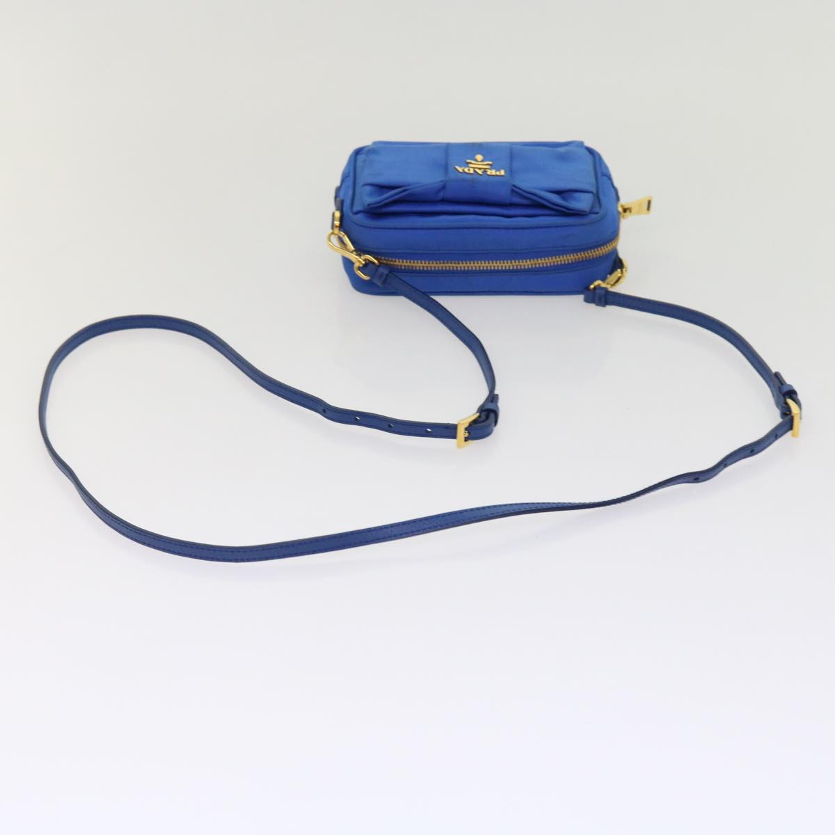 PRADA Shoulder Bag Nylon Blue Auth 64052