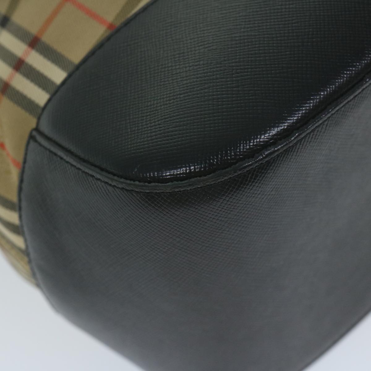 Burberrys Nova Check Shoulder Bag Nylon Canvas Beige Auth 64082