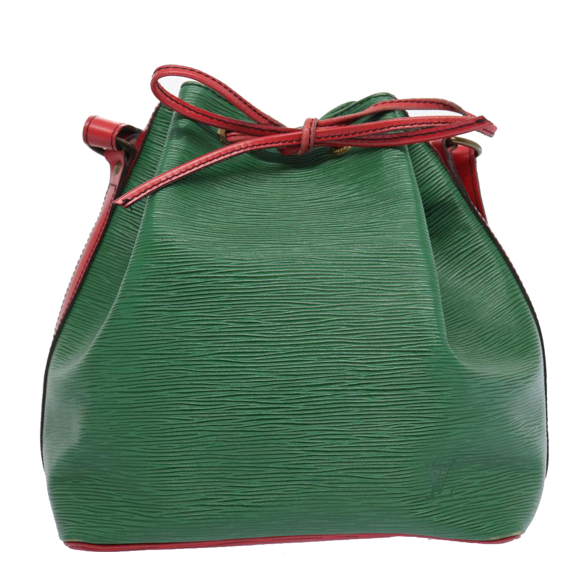 LOUIS VUITTON Epi Petit Noe Shoulder Bag Bicolor Green Red M44147 LV Auth 64091