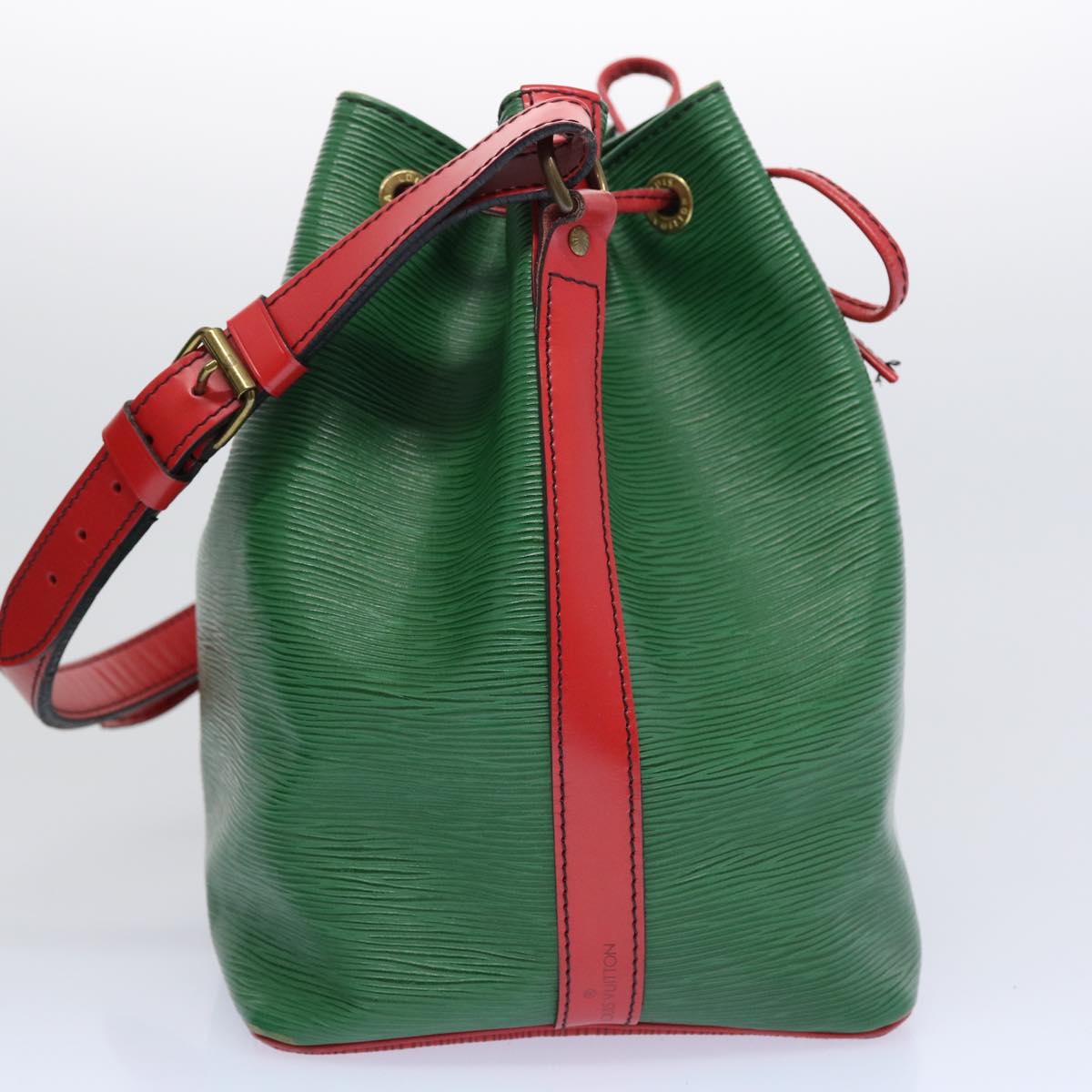 LOUIS VUITTON Epi Petit Noe Shoulder Bag Bicolor Green Red M44147 LV Auth 64091