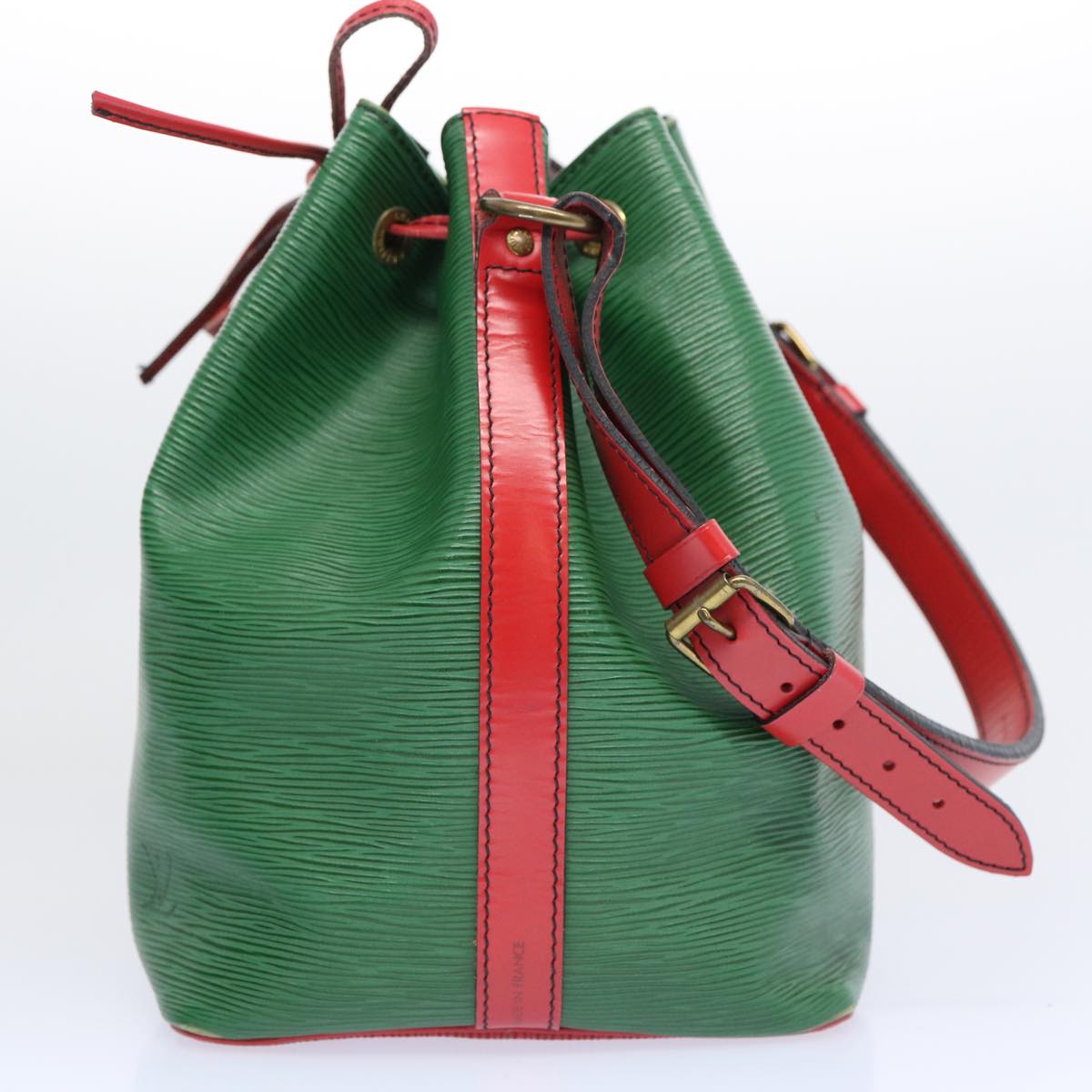 LOUIS VUITTON Epi Petit Noe Shoulder Bag Bicolor Green Red M44147 LV Auth 64091