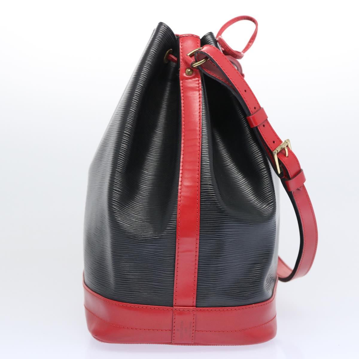 LOUIS VUITTON Epi Noe Shoulder Bag Bicolor Black Red M44017 LV Auth 64093