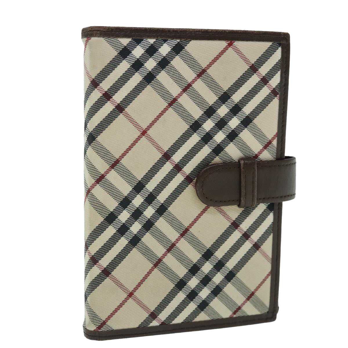 BURBERRY Nova Check Agenda Day Planner Cover Nylon Canvas Beige Auth 64120