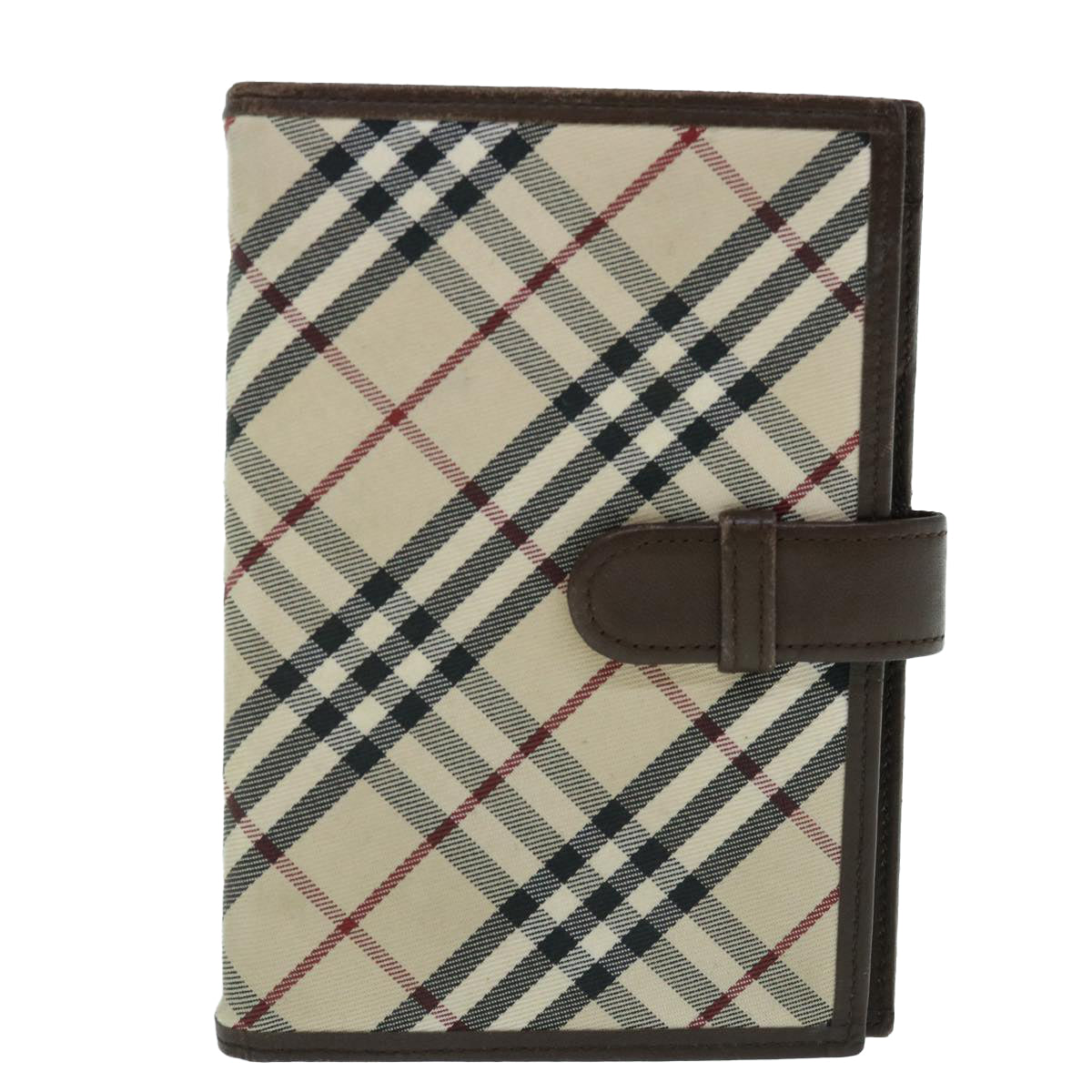 BURBERRY Nova Check Agenda Day Planner Cover Nylon Canvas Beige Auth 64120