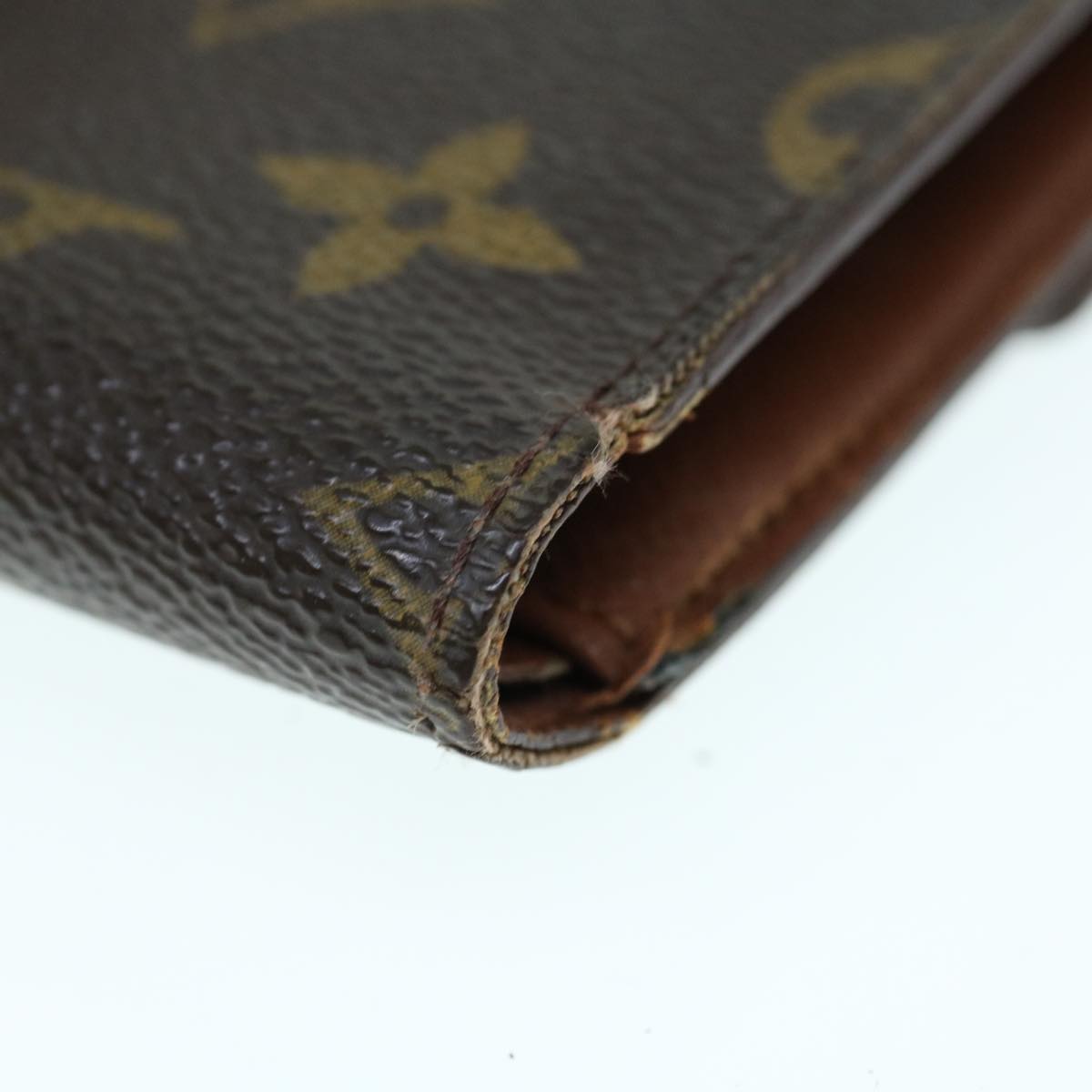 LOUIS VUITTON Monogram Porte Tresor Etui Chequier Wallet M61200 LV Auth 64121