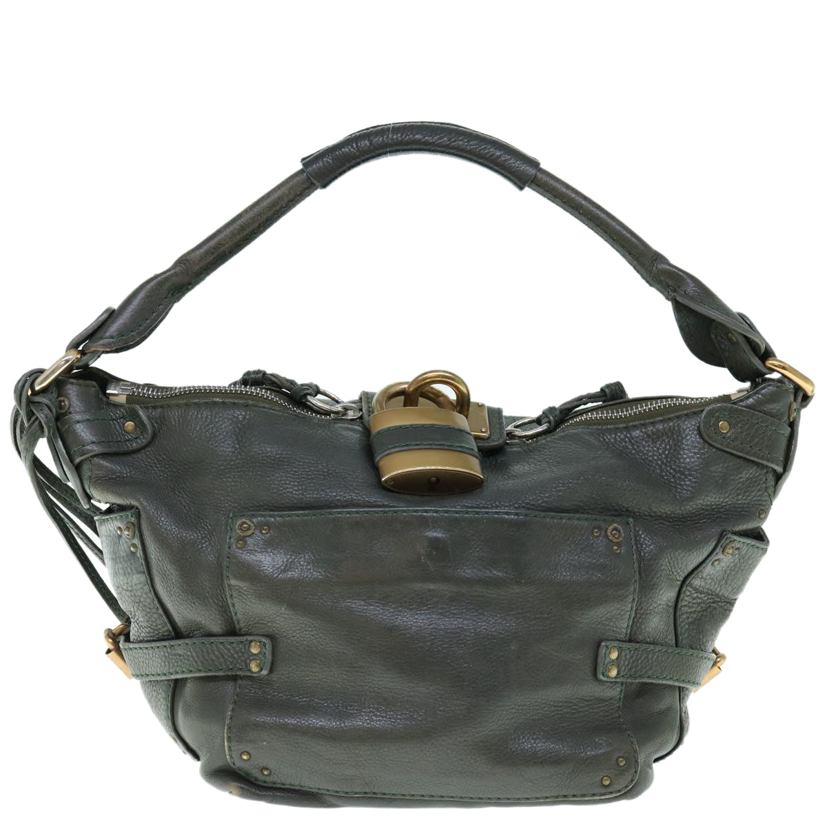 Chloe Paddington Shoulder Bag Leather Khaki Auth 64123 - 0