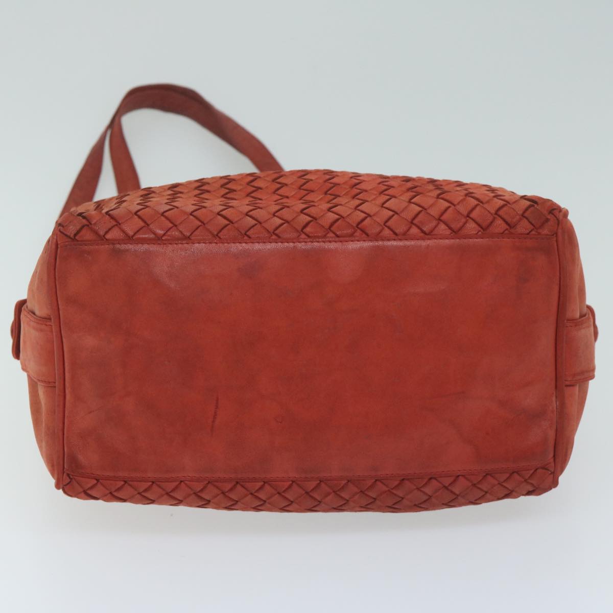 BOTTEGAVENETA INTRECCIATO Shoulder Bag Leather Orange Auth 64137