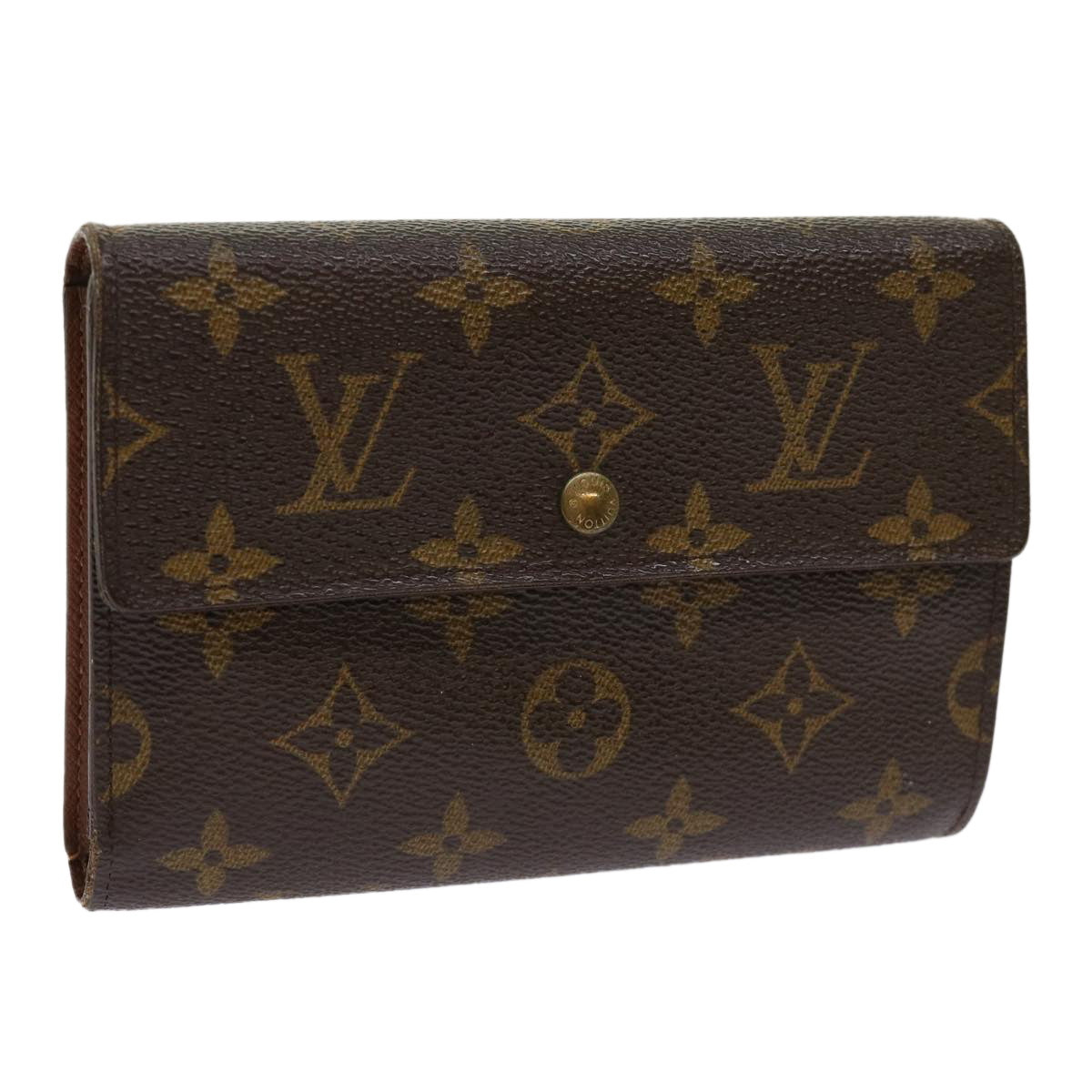 LOUIS VUITTON Monogram Porte Tresor Etui Papie Wallet M61202 LV Auth 64200