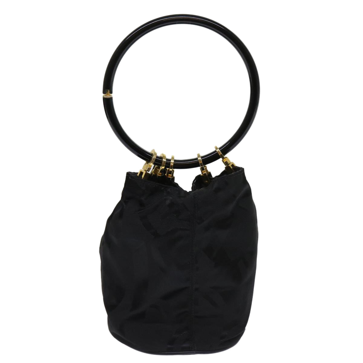 Salvatore Ferragamo Hand Bag Nylon Black Auth 64218 - 0