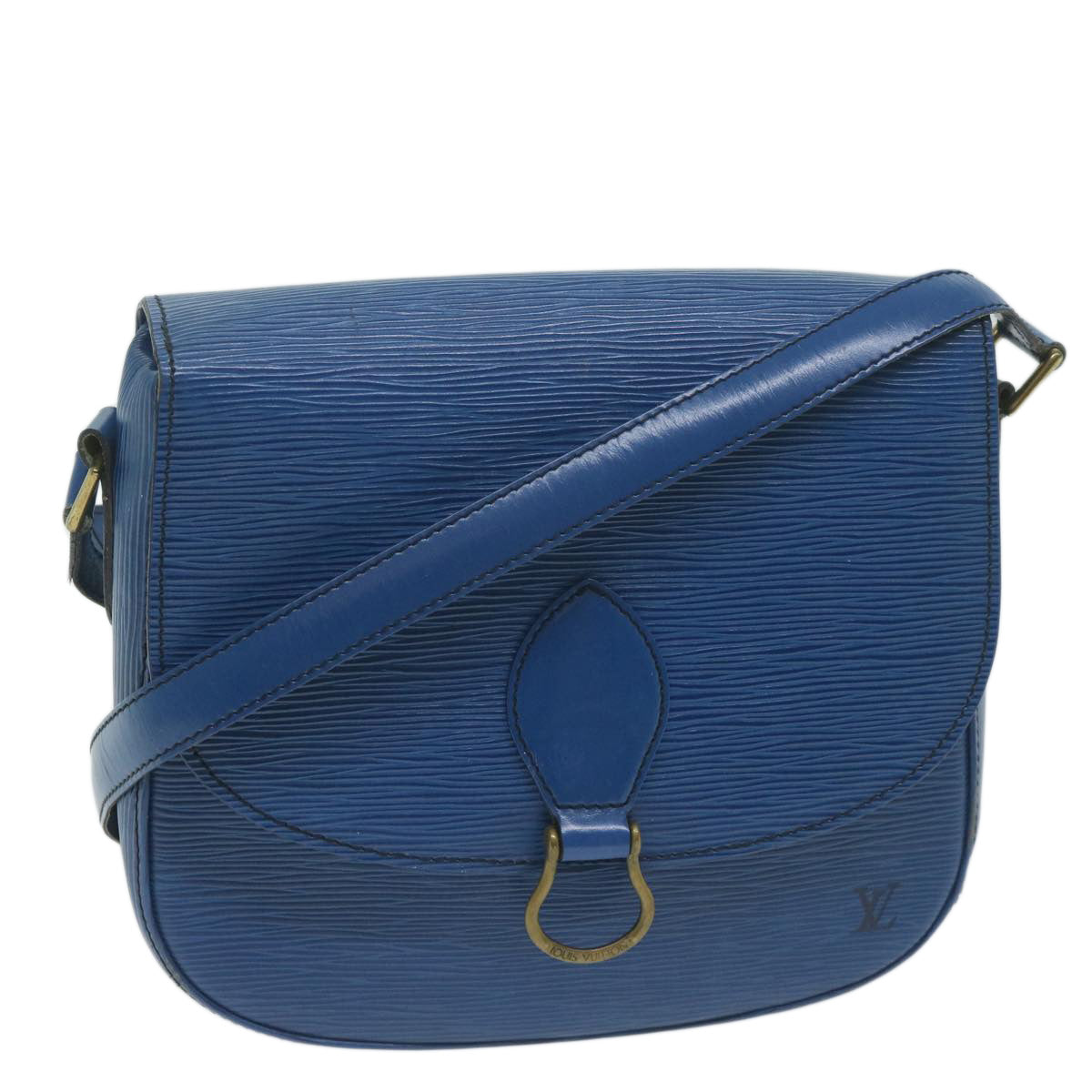 LOUIS VUITTON Epi Saint Cloud GM Shoulder Bag Blue M52195 LV Auth 64232