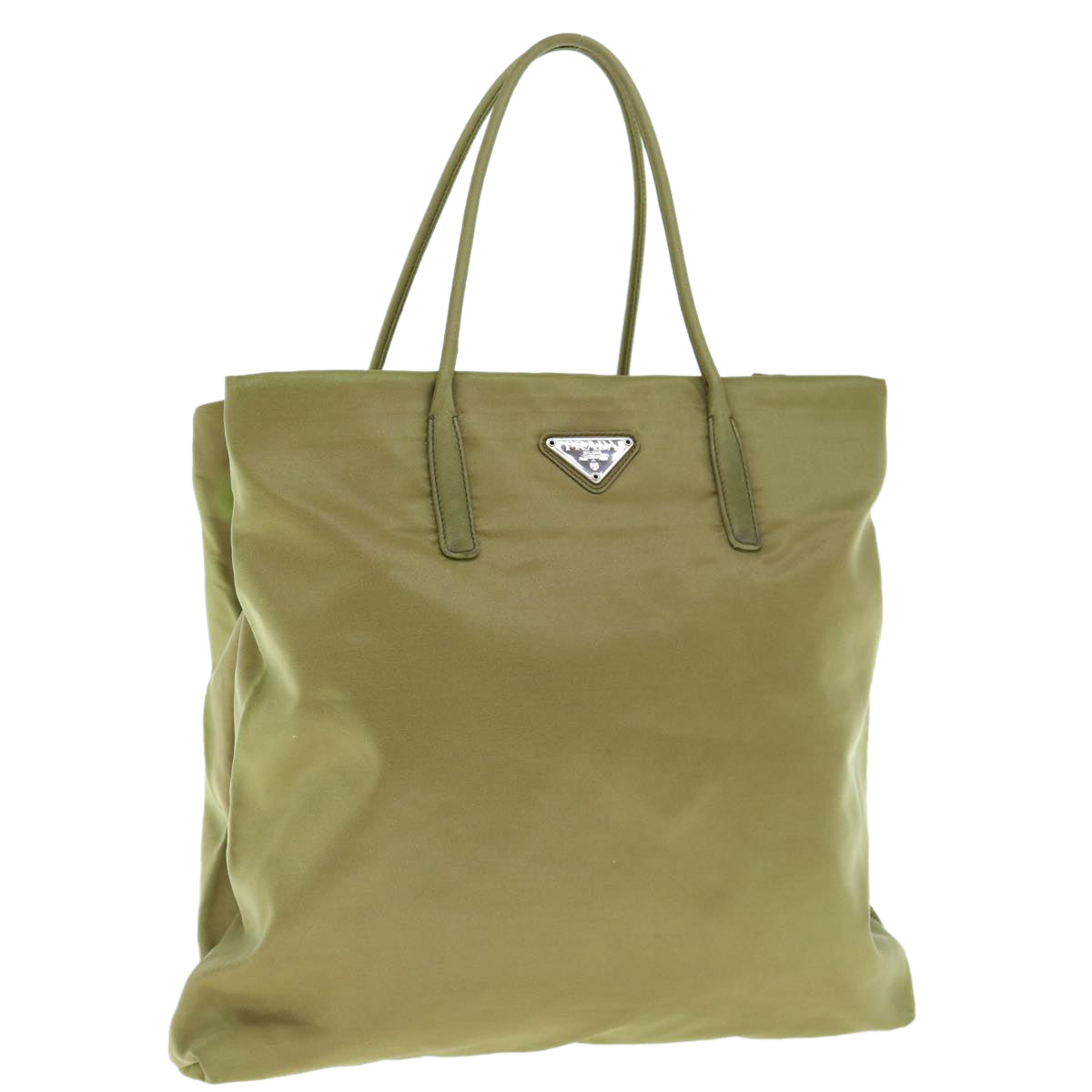 PRADA Tote Bag Nylon Khaki Auth 64272