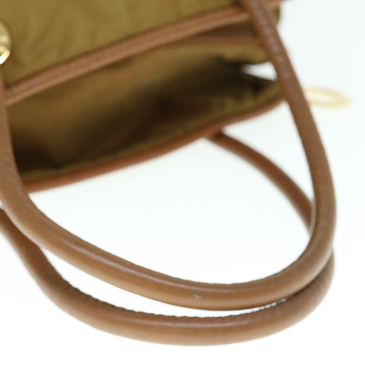 CELINE Hand Bag Nylon Khaki Auth 64274
