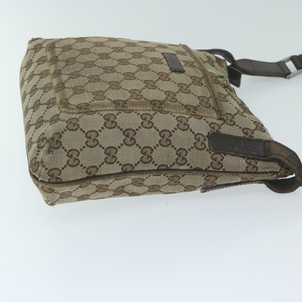 GUCCI GG Canvas Shoulder Bag Beige 122793 Auth 64279