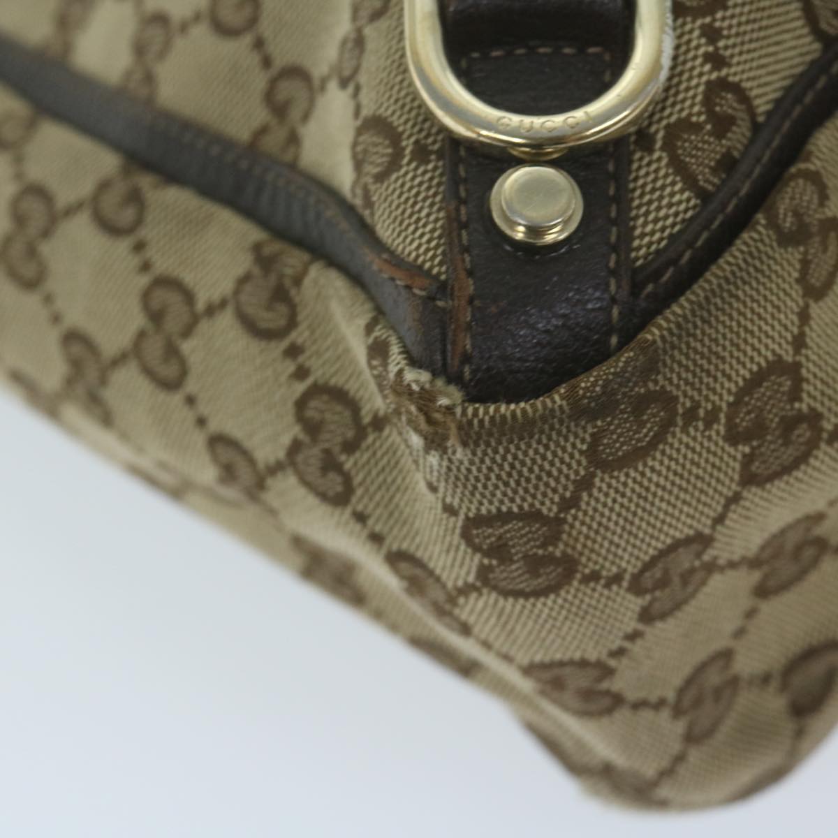 GUCCI GG Canvas Tote Bag Beige 141472 Auth 64281