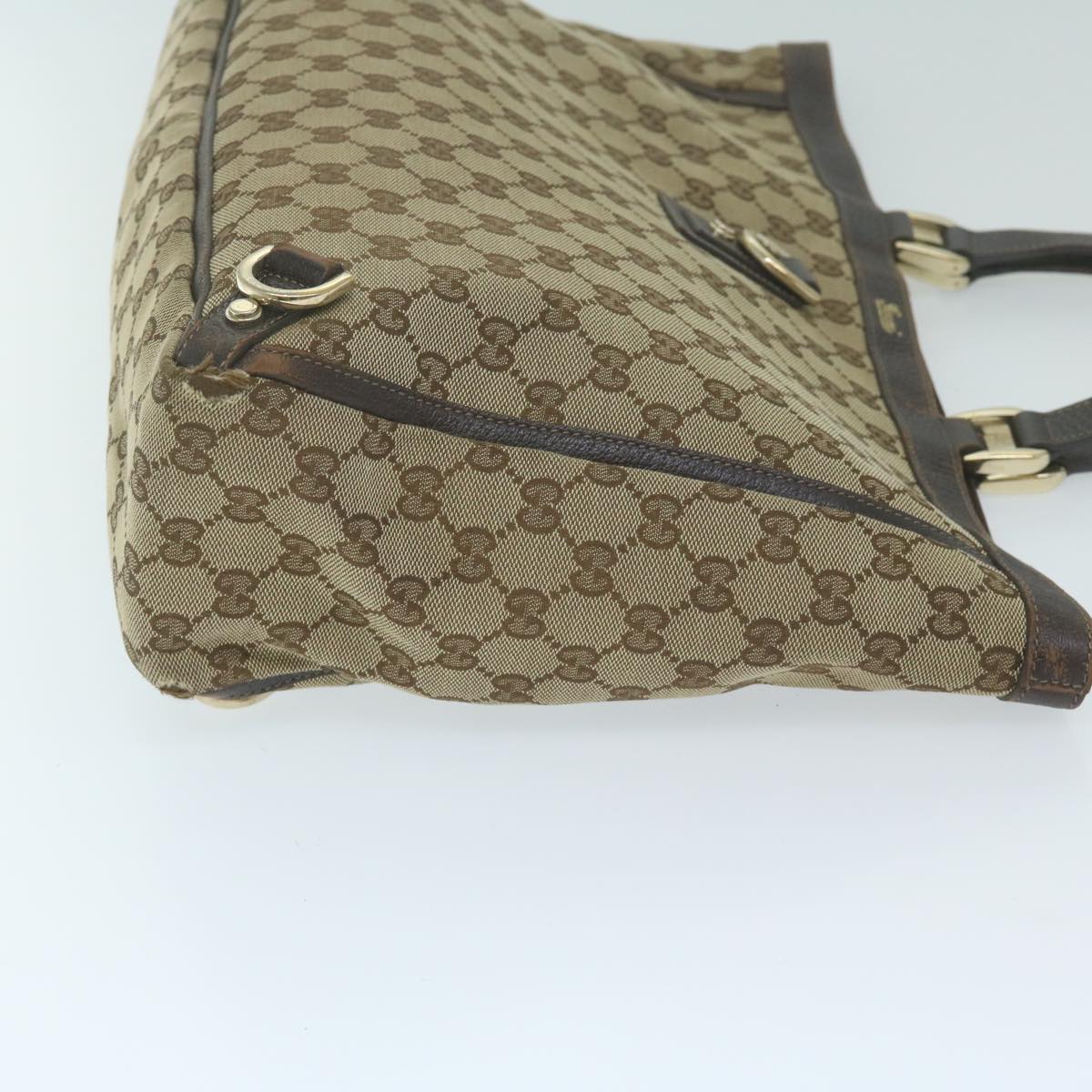 GUCCI GG Canvas Tote Bag Beige 141472 Auth 64281