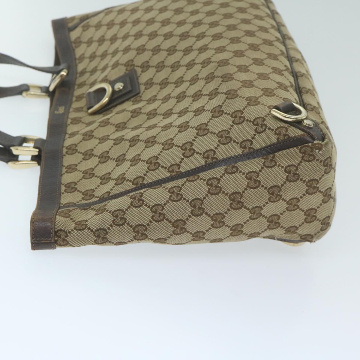 GUCCI GG Canvas Tote Bag Beige 141472 Auth 64281