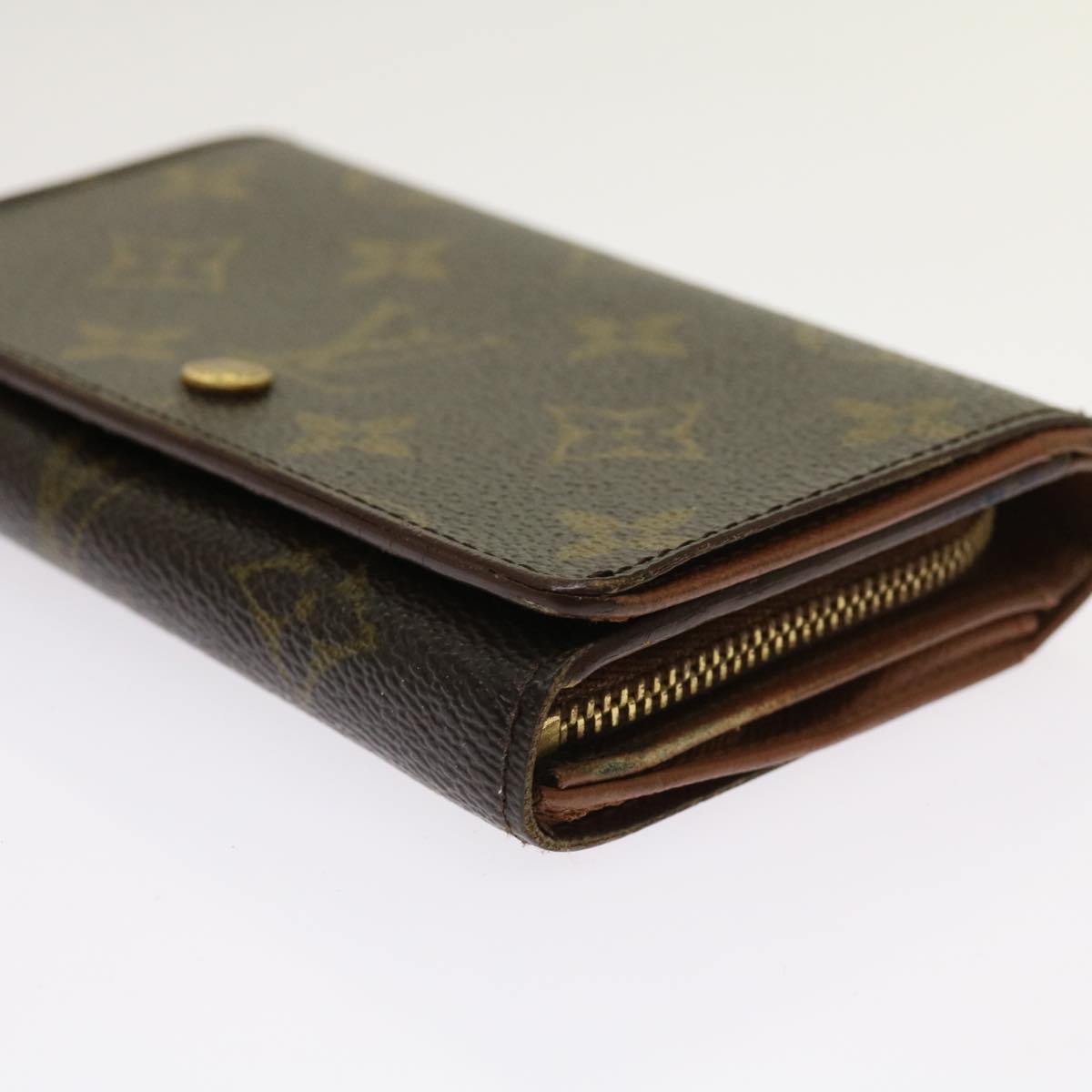 LOUIS VUITTON Monogram Porte Monnaie Billets Tresor Wallet M61730 Auth 64336