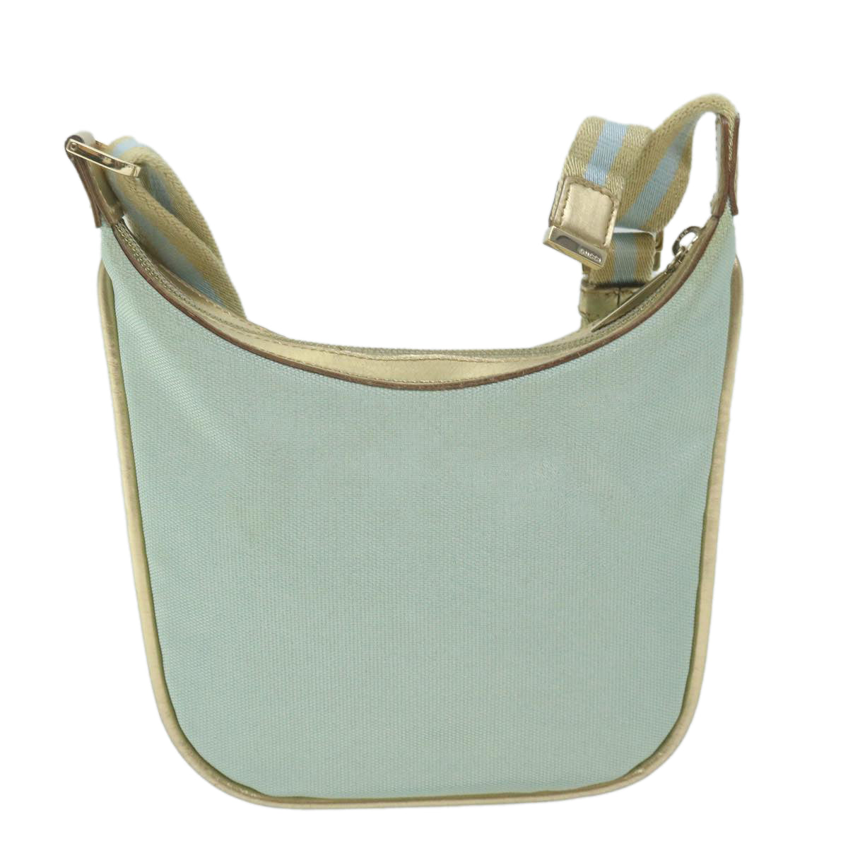 GUCCI Sherry Line Shoulder Bag Canvas Beige Light Blue 005 0814 Auth 64388