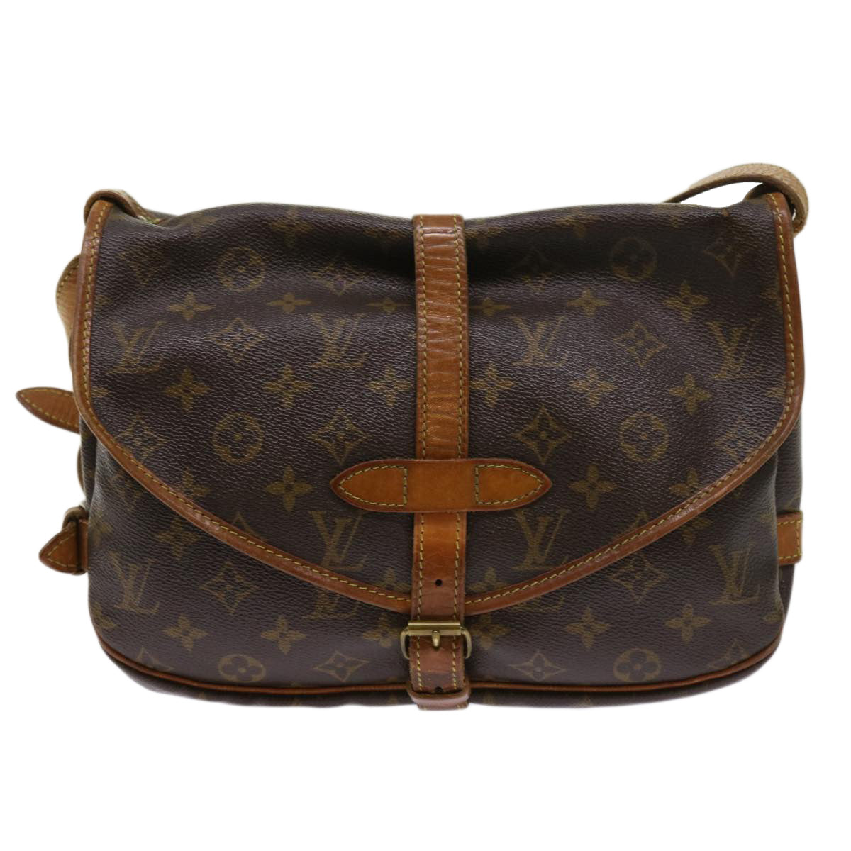 LOUIS VUITTON Monogram Saumur 30 Shoulder Bag M42256 LV Auth 64409